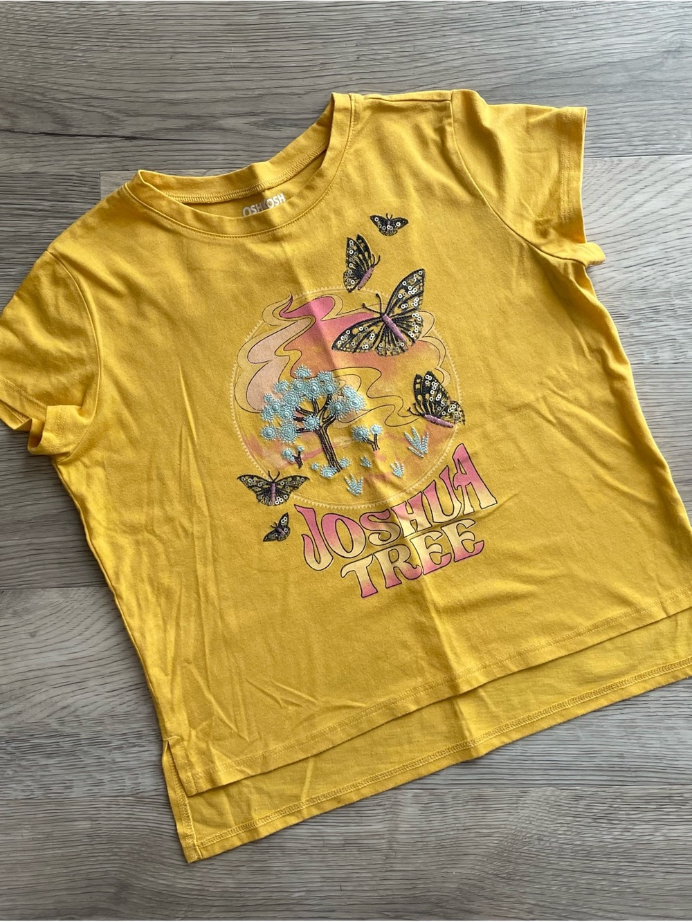 ☀️🌵🌸🦋 OshKosh | ‘Joshua Tree' Graphic Tee with Embroidery & Sequins | Girls 8